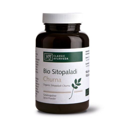 Sitopaladi Churna, Bio Ayurvedisches Nahrungsergänzungsmittel mit Gewürzen 100 g Pulver Classic Ayurveda 