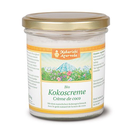 Kokoscreme, Bio reines Kokosnuss-Fruchtfleisch für die Küche 250 g Maharishi Ayurveda 