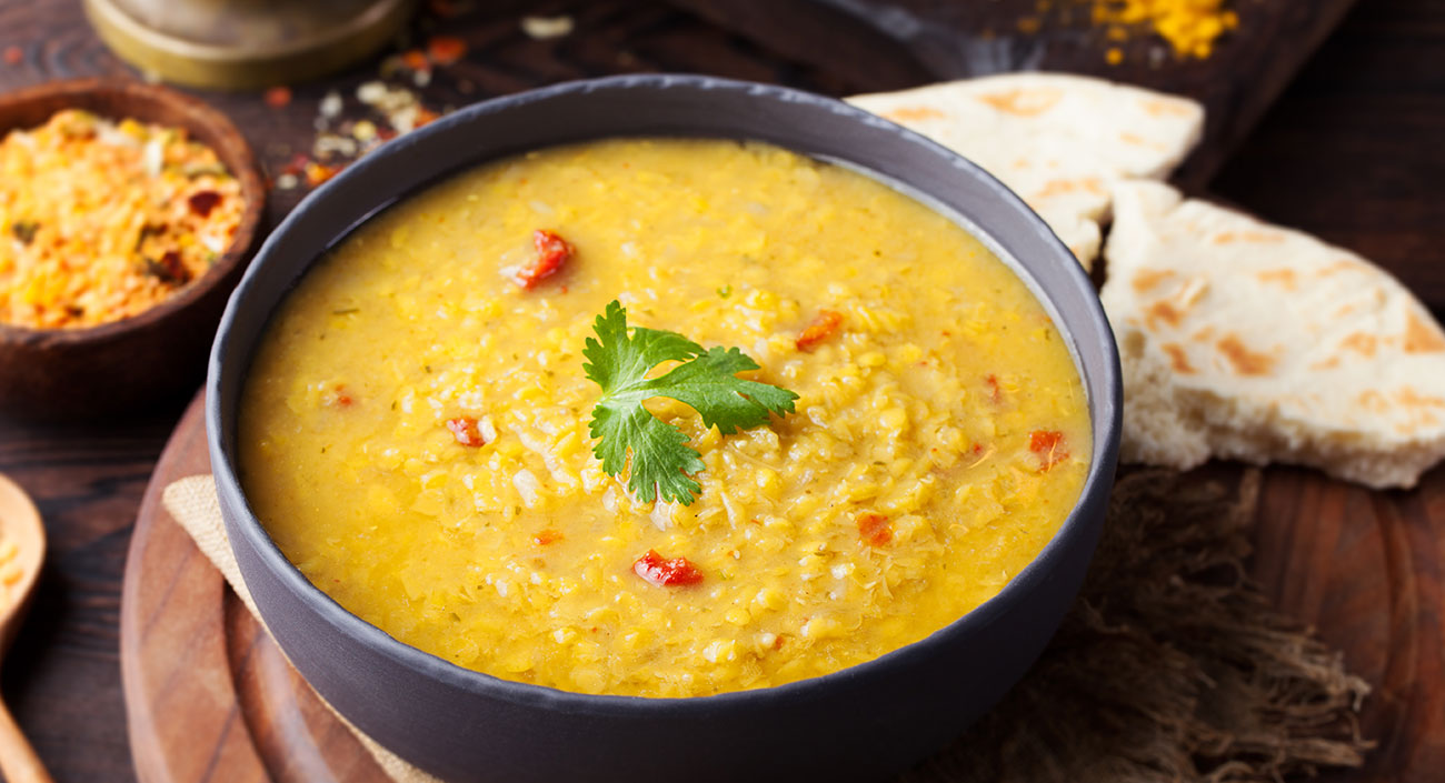 Soupe de dal piquante aux épinards