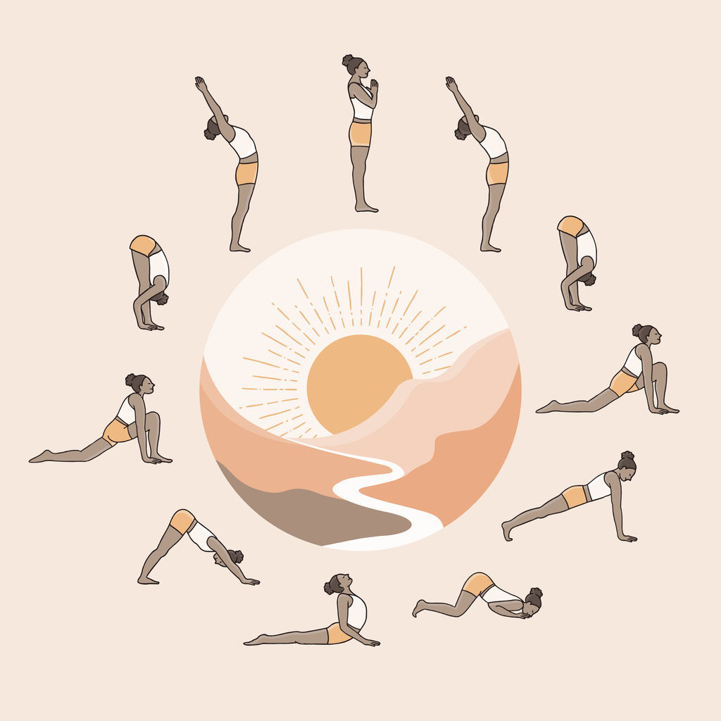 Yogapositionen im Zyklus